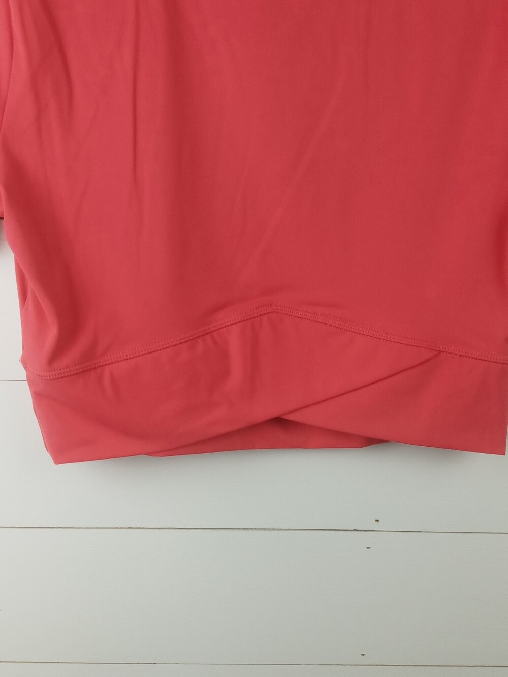 Joy Lab Women's size L bright coral crewneck criss cross back cropped workout - Picture 7 of 8